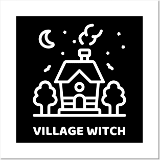 Cute Village Witch Halloween Spooky Season Posters and Art